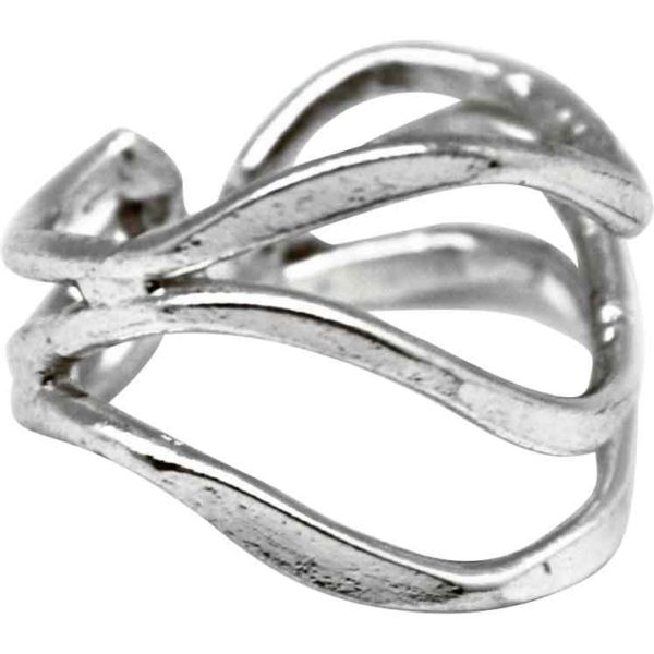 Silver Plated Wave Cuff Ring