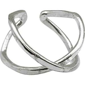 Silver X-Band Medieval Cuff Ring