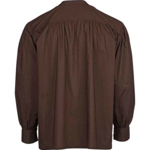 Laced Collar Medieval Shirt - Brown