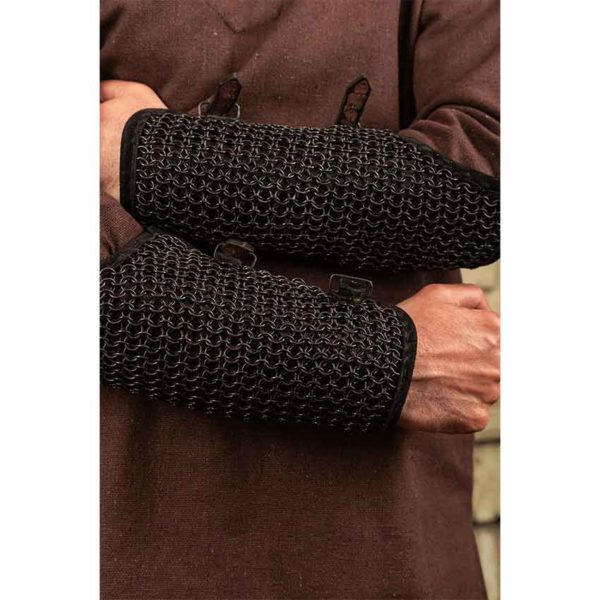 Connor Blackened Chainmail Bracers