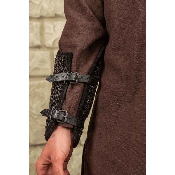 Connor Blackened Chainmail Bracers