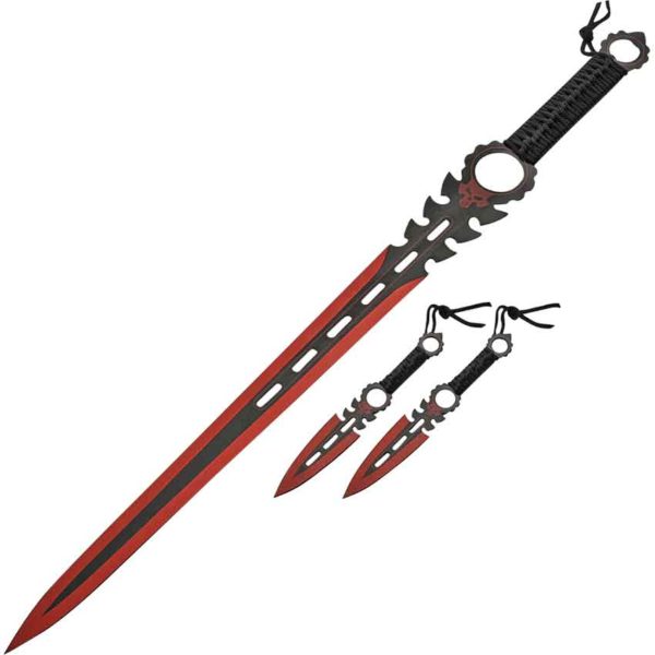 Red Skull Blade Sword and Thrower Set