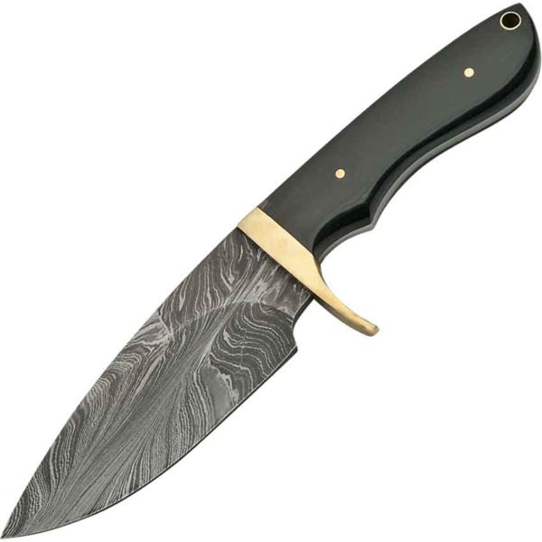 Damascus Horn Hunter Knife