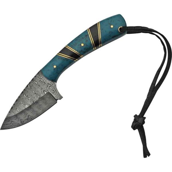 Turquoise Black Damascus Skinner