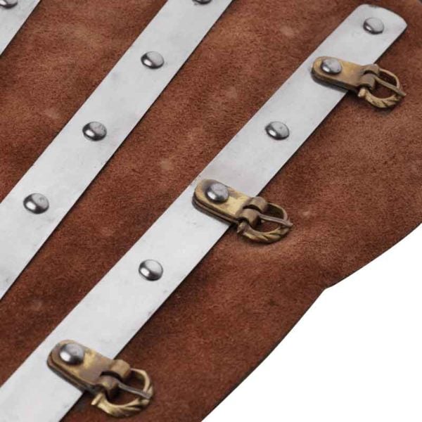 Brown Leather and Steel Greaves