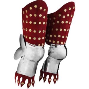 Red Leather and Steel Leg Guards