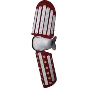 Red Leather and Steel Arm Armour