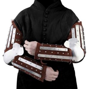 Brown Leather and Steel Arm Armour
