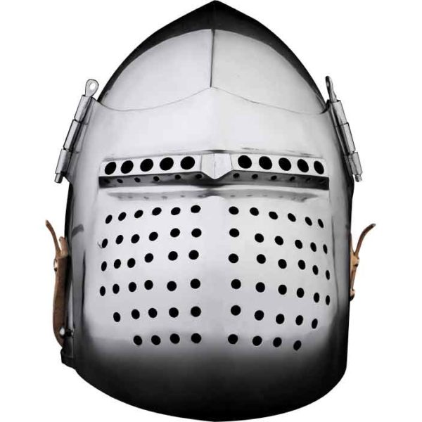 Round Visor Bascinet Helmet