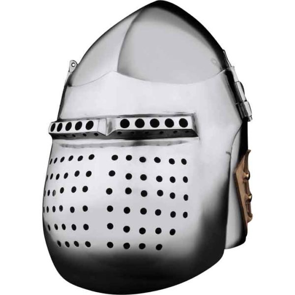 Round Visor Bascinet Helmet