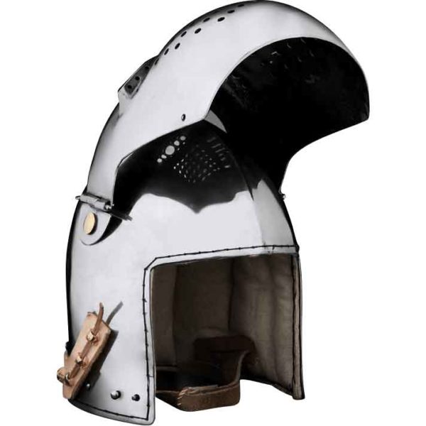 Round Visor Bascinet Helmet