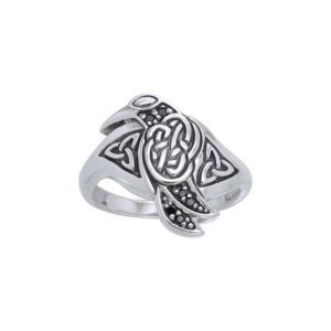 Sterling Silver Celtic Raven Ring