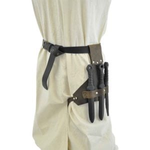 Triple Kunai Leather Scabbard