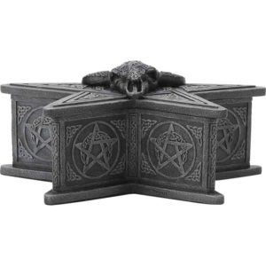 Cow Skull Pentagram Grey Trinket Box