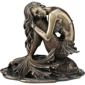 Bronze Mermaid on Rock Statue