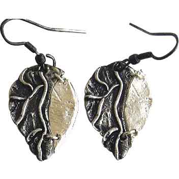 Antiqued Silver Leaf Earrings