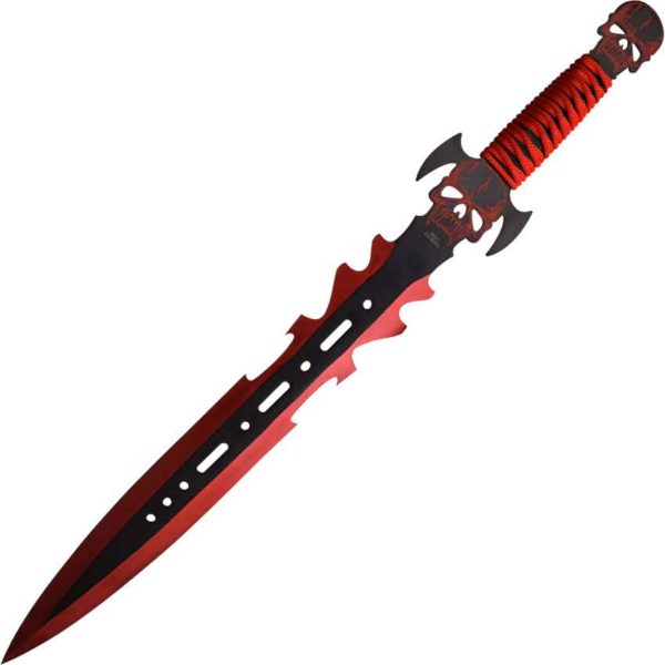 Red Edge Fanged Skull Short Sword