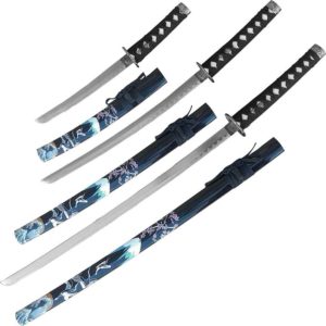 Crane and Wave Samurai Sword Set