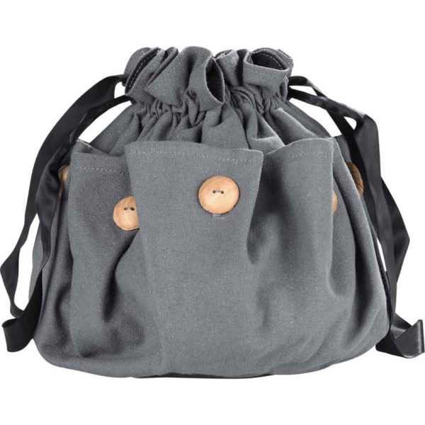 Buttoned Drawstring Bag