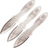 9 Inch Set of 3 Silver Dragon Throwing Knives
