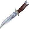 Ridged Wood Handle Hunting Knife