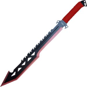 Two-Tone Red Sawback Fantasy Machete