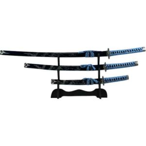 Blue Wrap Carved Dragon Sword Set