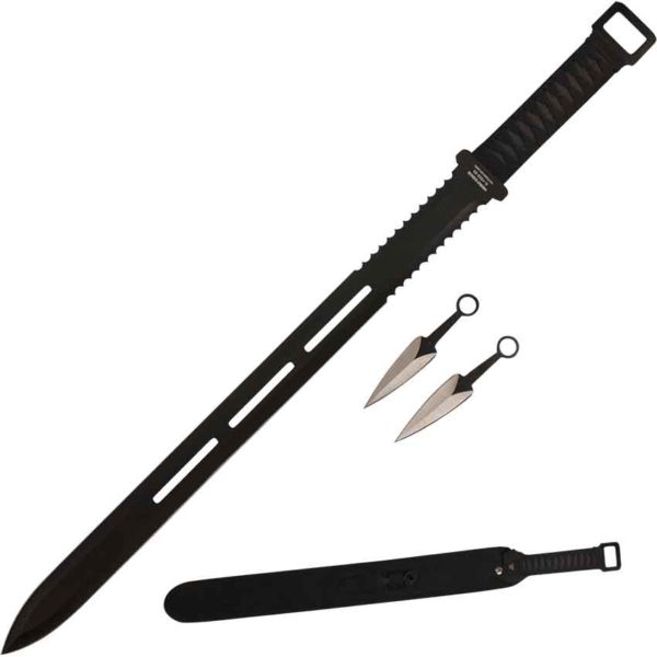 Black Hunting Ninja Sword and Thrower Set