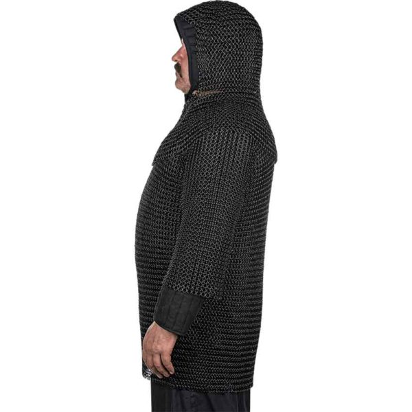 Blackened Chainmail Shirt and Coif Set