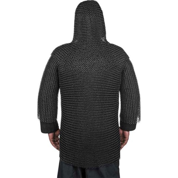 Blackened Chainmail Shirt and Coif Set