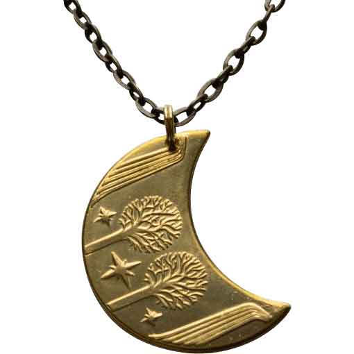 Brass Rivendell Golden Moon Necklace