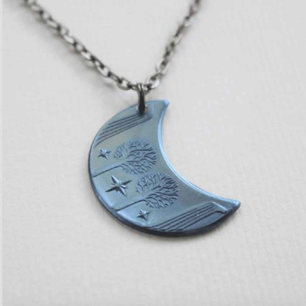 Blue Rivendell Mithril Moon Necklace