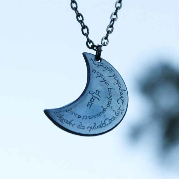 Blue Rivendell Mithril Moon Necklace