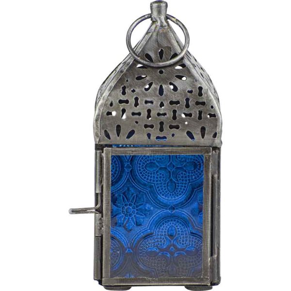 Calm Blue Glass Tealight Lantern