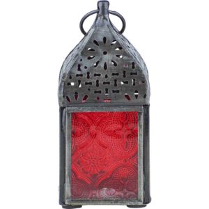 Fire Red Glass Tealight Lantern