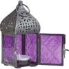Purple Glass Tealight Lantern