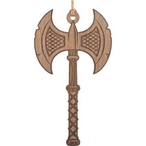 Viking Axe Wooden Christmas Ornament