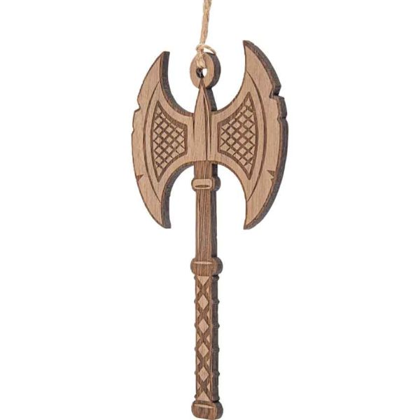 Viking Axe Wooden Christmas Ornament
