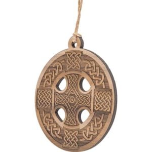 Celtic Cross Wooden Christmas Ornament