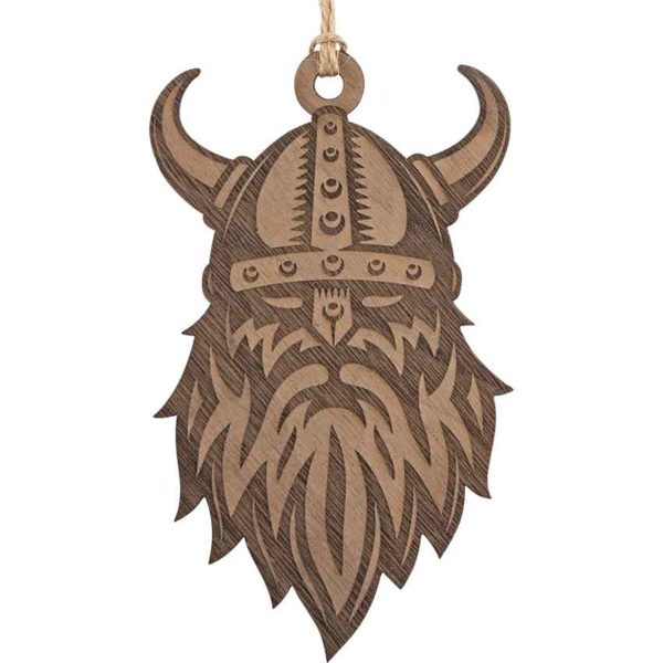 Viking Warrior Wooden Christmas Ornament