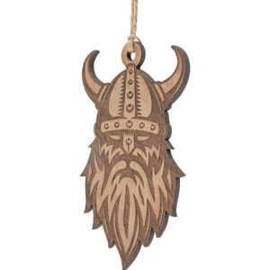 Viking Warrior Wooden Christmas Ornament