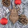 Viking Warrior Wooden Christmas Ornament