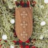 Medieval Cross Banner Wooden Christmas Ornament