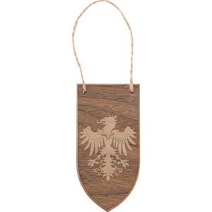 Heraldic Eagle Banner Wooden Christmas Ornament