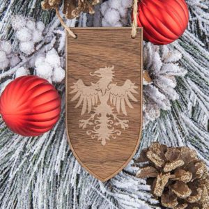 Heraldic Eagle Banner Wooden Christmas Ornament