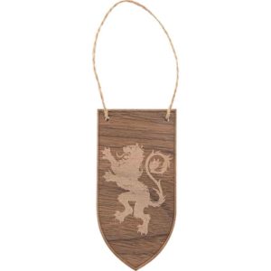 Heraldic Lion Banner Wooden Christmas Ornament