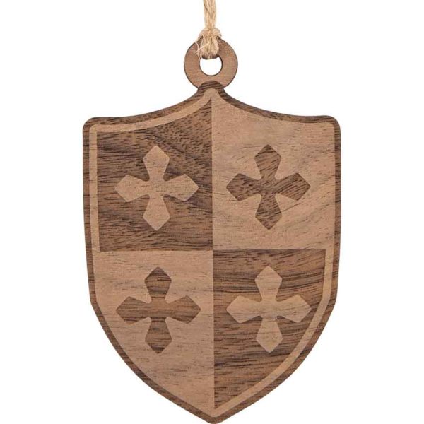 Medieval Quartered Cross Shield Christmas Ornament