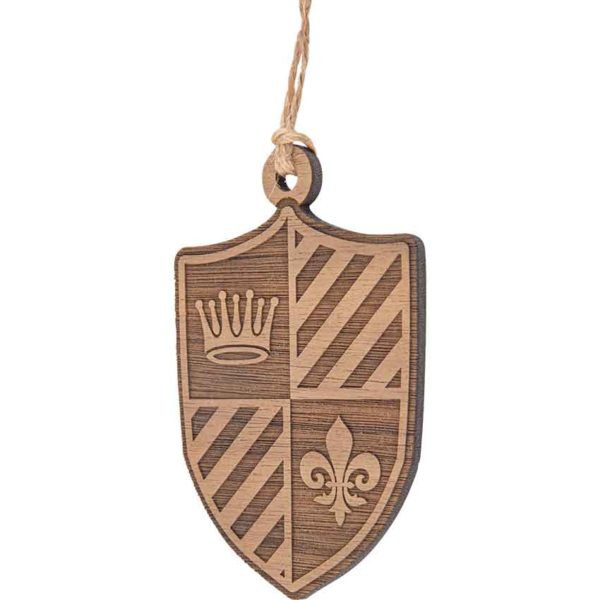 Medieval Crown and Fleur Shield Christmas Ornament