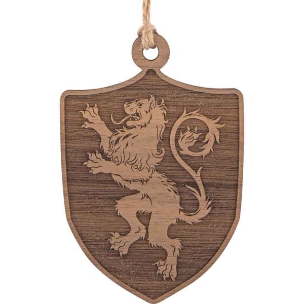 Medieval Heraldic Lion Shield Christmas Ornament