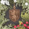 Medieval Heraldic Lion Shield Christmas Ornament